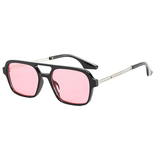 ZQUZEMS Sonnenbrille Quadratische Sonnenbrille Frau Mode Luxus Sonnenbrille Weibliche Vintage Hohler Leopard-Schwarz Rosa-Sonstige von ZQUZEMS