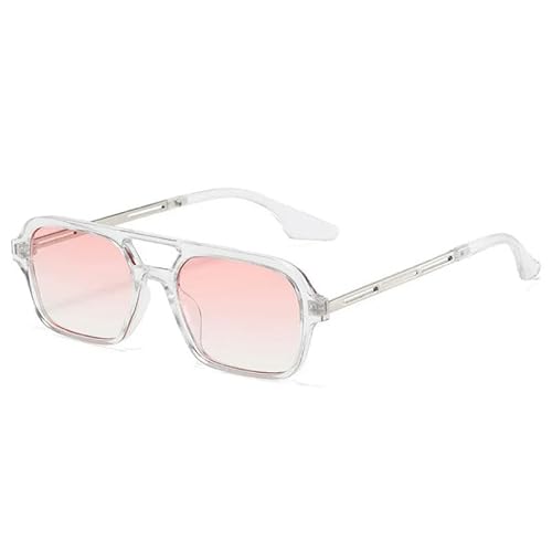 ZQUZEMS Sonnenbrille Quadratische Sonnenbrille Frau Mode Luxus Sonnenbrille Weibliche Vintage Hohler Leopard-Trans Pink-Sonstige von ZQUZEMS