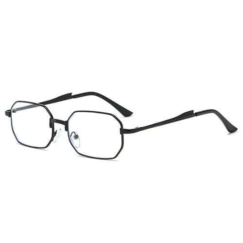 ZQUZEMS Sonnenbrille Schmale Männer Sonnenbrille Mode Rechteck Frauen Metall Luxus Sonnenbrille-Schwarz Klar-A von ZQUZEMS