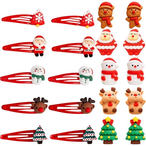 20 Stück Weihnachts-Haar-Accessoires, Weihnachts-Haarspangen für Damen, festliche rote Haarspangen mit Rentier-Design, geeignet als Weihnachtsfeier-Styling und Foto-Requisiten 20 Stück Weihnachts-Haar-Accessoires, Weihnachts-Haarspangen für Damen, festliche rote Haarspangen mit Rentier-Design, geeignet als Weihnachtsfeier-Styling und Foto-Requisiten von ZQuintuplian