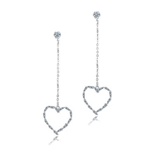 ZRDMN S925 sterling silber pfirsich herz ohrringe temperament liebe wilde lange damen ohrstecker dangler eardrop schmuck für frauen mädchen von ZRDMN