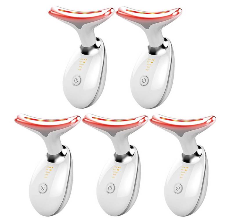 Topcony Gesichtsmassagegerät Gegen Falten Doppelkinn Entferner mit Gesichtsmassage, für Damen Herren V Shape Face Gerät gerät für Hautstraffung & Lifting 5-tlg., Verbesserung Straffung 3 Modi,45℃ V, Doppelkinn Entferner mit Gua Sha Gesichtswerkzeugen für Damen Herren von Topcony