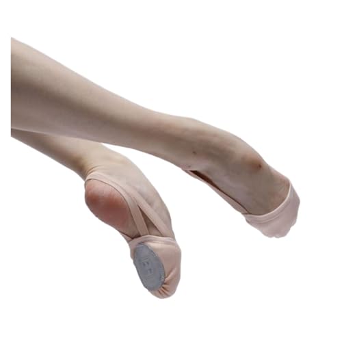 Tanzschuhe Damen Gymnastikschuhe Ballett Halbsohle Canvas Damen Ballerinas Schuhe Rhythmischer Tanz Turnout(Pink,35) von ZRHWSPD