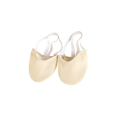 Tanzschuhe Damen Halbsohlen-Tanzschuhe for lyrisches Drehen, Spitzenturnschuhe, rhythmische Gymnastik, Zehenschuhe aus Mikrofaser, lyrische Halbzehenschuhe(Skin,XS) von ZRHWSPD