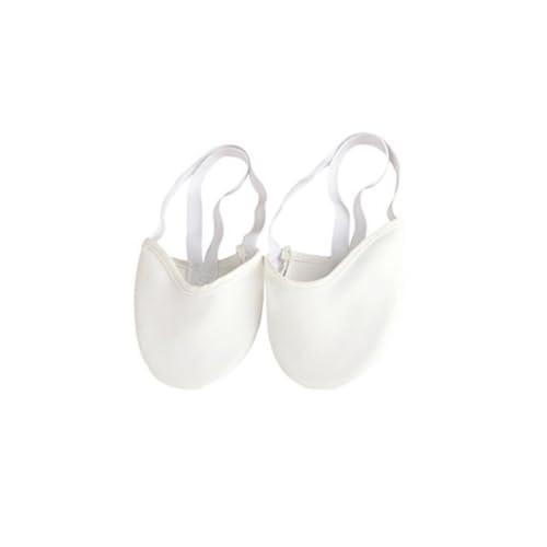 Tanzschuhe Damen Halbweiche Sohle Tanz-Zehenpolster Ballett-Spitzentanzschuhe Rhythmische Gymnastik Hausschuhe Tanzzubehör(White,S:34-35) von ZRHWSPD