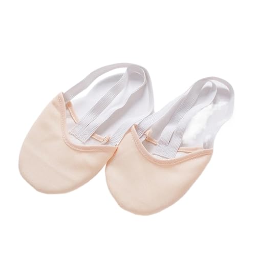 Tanzschuhe Damen Rhythmische Gymnastik Zehenschuhe Weiche Halbsocken Gestrickte Ginastica Professioneller Wettkampf Sohlenschutz Elastisch(Light pink,31-32) von ZRHWSPD