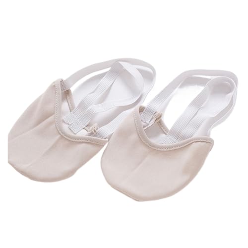 Tanzschuhe Damen Rhythmische Gymnastik Zehenschuhe Weiche Halbsocken Gestrickte Ginastica Professioneller Wettkampf Sohlenschutz Elastisch(Skin Colour,32-33) von ZRHWSPD