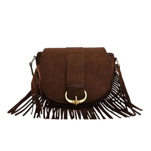 ZRHWSPD Kleine Handtasche Mit Quaste Damen Umhängetaschen mit Quasten, Schultertaschen(Coffee) von ZRHWSPD
