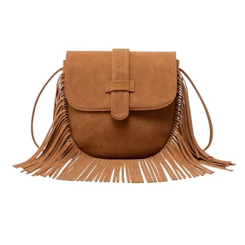ZRHWSPD Kleine Handtasche Mit Quaste Lange Quastentasche, Damen-Umhängetasche, lässige Schultertasche aus PU-Leder von ZRHWSPD