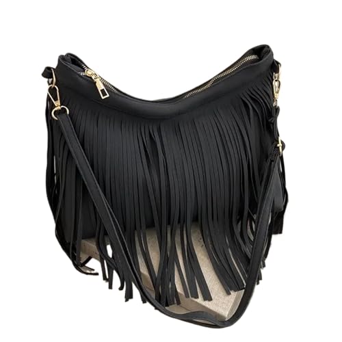 ZRHWSPD Kleine Handtasche Mit Quaste Quaste Ledertasche Damen Schulter Umhängetasche(Color1) von ZRHWSPD