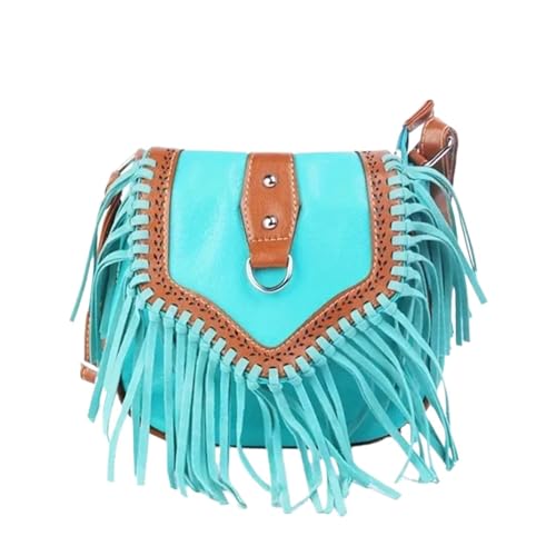 ZRHWSPD Kleine Handtasche Mit Quaste Quaste Umhängetasche Vintage PU Leder Brieftasche Damen Schultertasche von ZRHWSPD