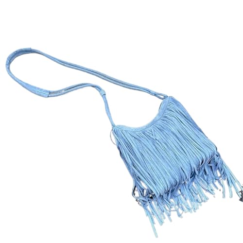 ZRHWSPD Kleine Handtasche Mit Quaste Sommer Quaste Schulter Umhängetasche Damen Luxus Kette Einkaufstasche(Color1) von ZRHWSPD