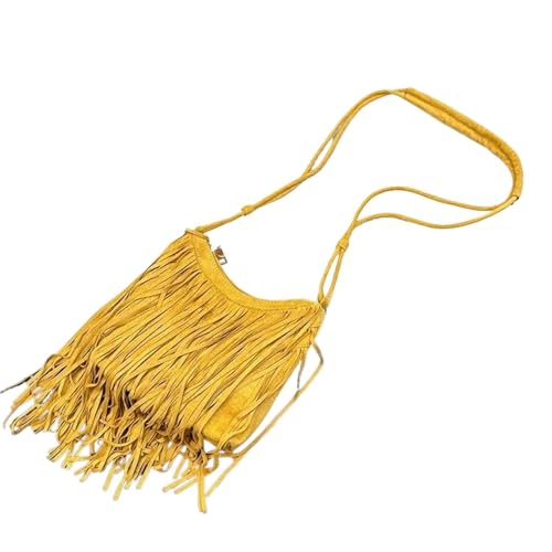 ZRHWSPD Kleine Handtasche Mit Quaste Sommer Quaste Schulter Umhängetasche Damen Luxus Kette Einkaufstasche(Color3) von ZRHWSPD