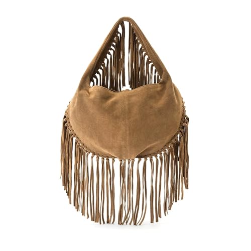 ZRHWSPD Kleine Handtasche Mit Quaste Umhängetaschen, Tragetaschen mit Quaste, Damentaschen großem Fassungsvermögen(Brown) von ZRHWSPD