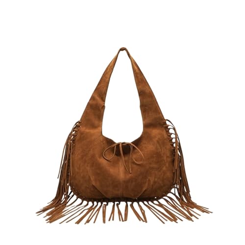 ZRHWSPD Kleine Handtasche Mit Quaste Vintage Schultertasche mit Quaste und großem Fassungsvermögen von ZRHWSPD