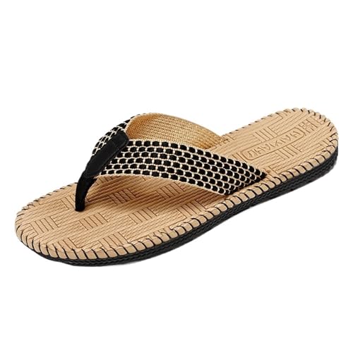 ZRHWSPD Strohpantoffeln Home Lightweight Weaving Bedroom Shoes Silent Casual(Brown,40) von ZRHWSPD