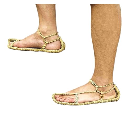 ZRHWSPD Strohpantoffeln Shoes Straw Sandals Vintage Hand Made Hemp Rope Outfit(Color3,36) von ZRHWSPD