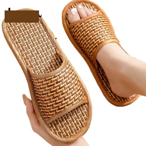 ZRHWSPD Strohpantoffeln Slippers Home Rattan Woven Sandals(37-38) von ZRHWSPD