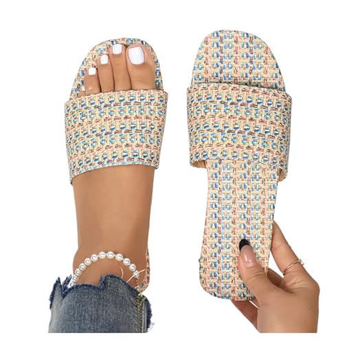 ZRHWSPD Strohpantoffeln Woman Cane Weaving Vine Grass Casual Slippers(Color4,39) von ZRHWSPD