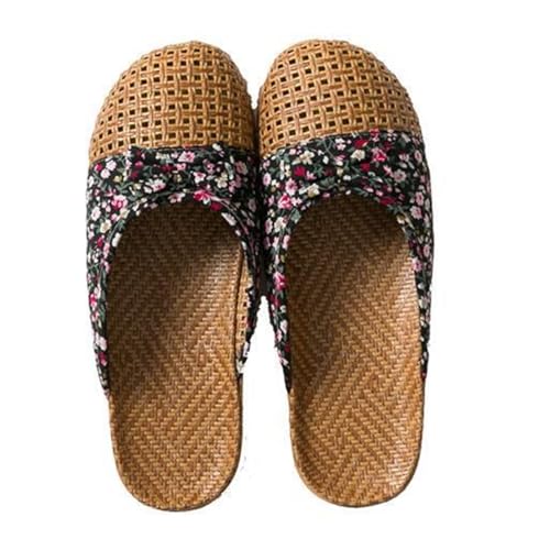 ZRHWSPD Strohpantoffeln Women's Weaving Straw Mat Baotou Sandals Slippers(Color 3,39-40(240mm)) von ZRHWSPD
