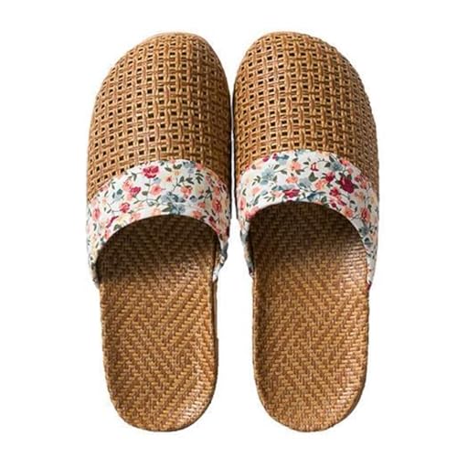 ZRHWSPD Strohpantoffeln Women's Weaving Straw Mat Baotou Sandals Slippers(Color 5,39-40(240mm)) von ZRHWSPD