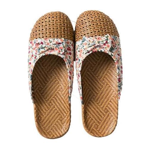 ZRHWSPD Strohpantoffeln Women's Weaving Straw Mat Baotou Sandals Slippers(Color 6,35-36(220mm)) von ZRHWSPD