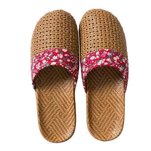 ZRHWSPD Strohpantoffeln Women's Weaving Straw Mat Baotou Sandals Slippers(Color 8,39-40(240mm)) von ZRHWSPD