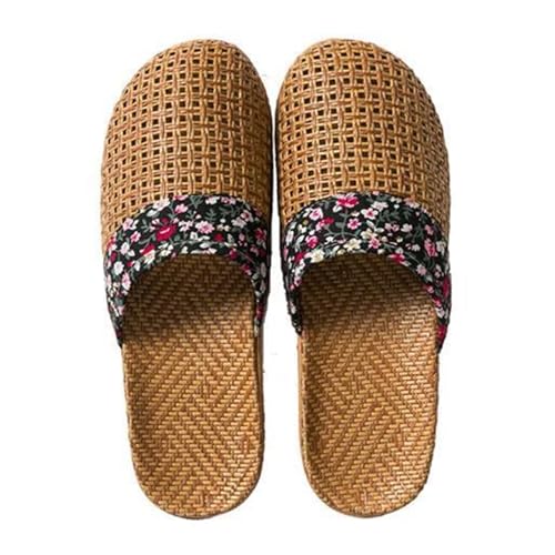 ZRHWSPD Strohpantoffeln Women's Weaving Straw Mat Baotou Sandals Slippers(Color 9,39-40(240mm)) von ZRHWSPD