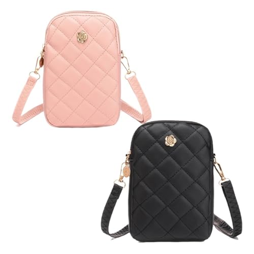 ZRHWSPD Umhängetasche Damen Crossbody Handtasche Mini Damen Handy Schulter Klein Quadratisch(Mix-B-2PCS) von ZRHWSPD