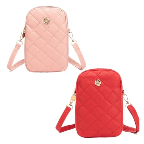 ZRHWSPD Umhängetasche Damen Crossbody Handtasche Mini Damen Handy Schulter Klein Quadratisch(Mix-C-2PCS) von ZRHWSPD