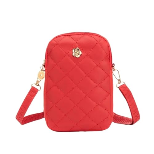 ZRHWSPD Umhängetasche Damen Crossbody Handtasche Mini Damen Handy Schulter Klein Quadratisch(Red) von ZRHWSPD