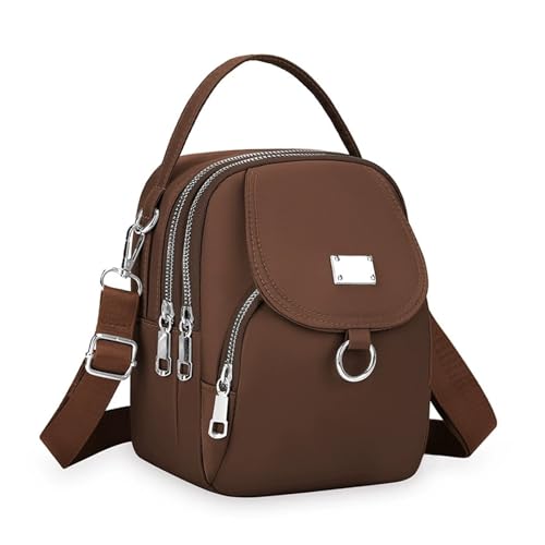 ZRHWSPD Umhängetasche Damen Damen Crossbody Bag Handtasche Reißverschlusstasche Schickes Design Schultertasche(Coffee) von ZRHWSPD