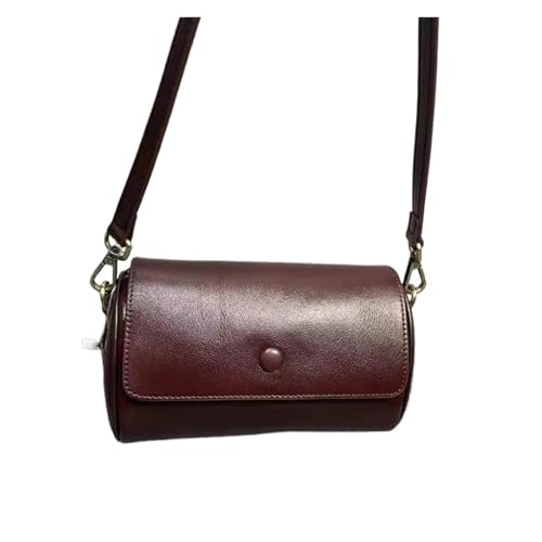 ZRHWSPD Umhängetasche Damen Damen Kleine Umhängetasche Echtes Leder Damen Messenger Handtasche Sommer Lässige Umhängetasche Kissentasche(Wine coffee) von ZRHWSPD