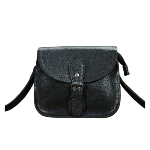 ZRHWSPD Umhängetasche Damen Damen Leder Umhängetasche Leder Umhängetaschen Designer Damen Umhängetasche Vintage Damen Tasche(Black) von ZRHWSPD