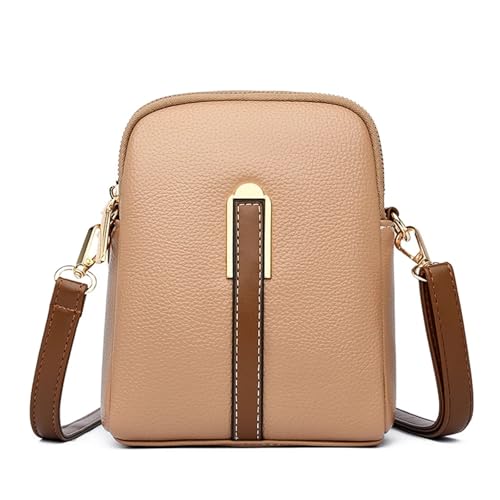 ZRHWSPD Umhängetasche Damen Echtes Leder frauen Handy Tasche Geldbörsen Schulter Messenger Taschen for Frauen Weibliche Kleine Messenger Tote(Khaki) von ZRHWSPD