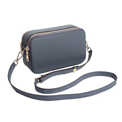 ZRHWSPD Umhängetasche Damen Echtes Rindsleder Leder Crossbody Telefon Tasche Sichere Reißverschluss Kapazität(Blue) von ZRHWSPD