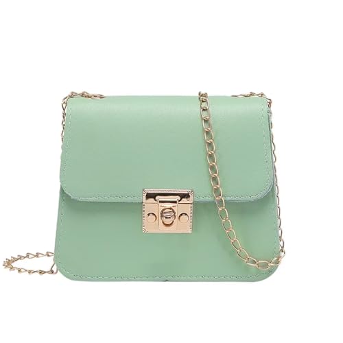 ZRHWSPD Umhängetasche Damen Frauen Taschen Kette Umhängetasche Einfarbig Mini Flap Bag Messenger Umhängetasche Clutch Geldbörsen Und Handtaschen(Light green) von ZRHWSPD