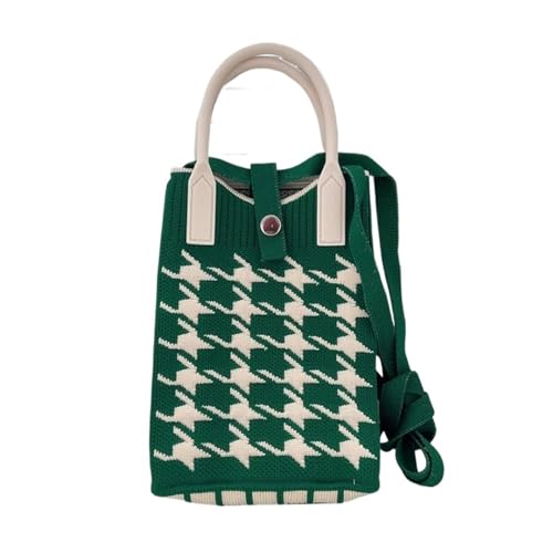 ZRHWSPD Umhängetasche Damen Gestrickte Mini Square Handtasche Handy Schultertaschen Crossbody Taschen(Green) von ZRHWSPD