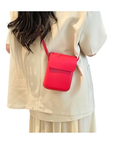 ZRHWSPD Umhängetasche Damen Handtaschen Leder Telefon Geldbörse Tasche Große Kapazität Umhängetaschen(Red) von ZRHWSPD