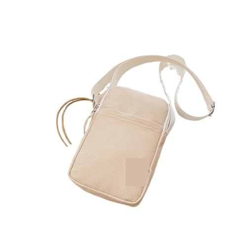 ZRHWSPD Umhängetasche Damen Handytasche Tasche Kleine Umhängetasche Hängender Hals Münzgeldbörse Vertikale Handtasche(Beige) von ZRHWSPD