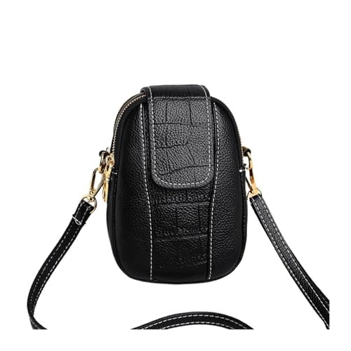 ZRHWSPD Umhängetasche Damen Kleine Doppelschicht-Handtasche Shopping Lady Geldbörse Handytasche(Black) von ZRHWSPD