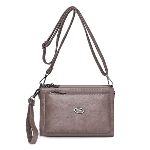 ZRHWSPD Umhängetasche Damen Mehrschichtige Geldbörse und Handtaschen aus weichem Leder, Designer-Umhängetaschen for Damen(Khaki) von ZRHWSPD