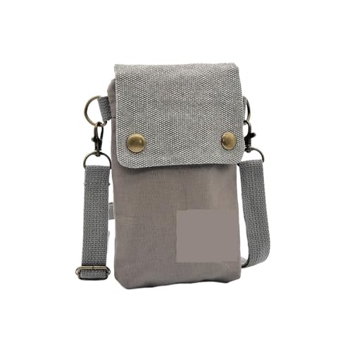 ZRHWSPD Umhängetasche Damen Mini Stoff Umhängetasche Kontrast Handytasche Vintage Schultertasche(Grey) von ZRHWSPD