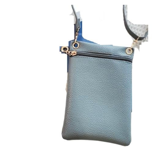 ZRHWSPD Umhängetasche Damen Modische Handytasche, praktische Umhängetasche, PU, ​​Litschi-Muster, personalisierbar(Blue) von ZRHWSPD