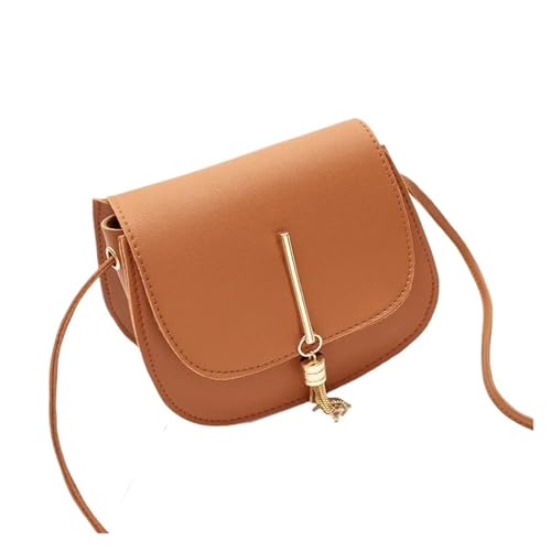 ZRHWSPD Umhängetasche Damen Quaste Frauen Umhängetasche Leder Kleine Klappe Messenger Tasche for Damen Tote Tasche Handy Brieftasche Handtaschen(Brown) von ZRHWSPD