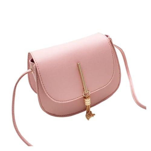 ZRHWSPD Umhängetasche Damen Quaste Frauen Umhängetasche Leder Kleine Klappe Messenger Tasche for Damen Tote Tasche Handy Brieftasche Handtaschen(Pink) von ZRHWSPD