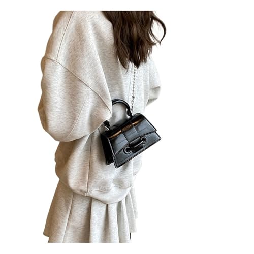 ZRHWSPD Umhängetasche Damen Schultertasche for Damen, Umhängetasche, Clutch, Mini-Geldbörse, Handtasche(Black-Bead chain) von ZRHWSPD