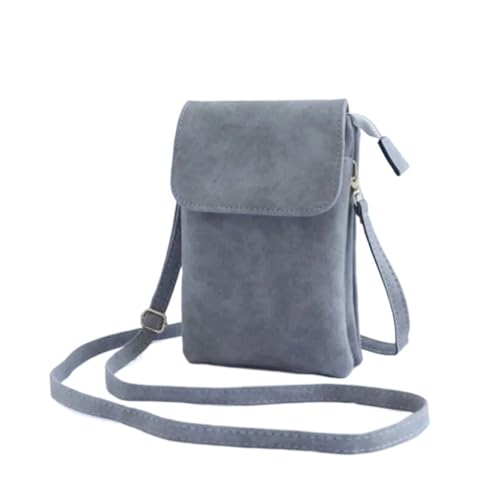 ZRHWSPD Umhängetasche Damen Umhängetasche Handy Geldbörse Taschen Klappe Kleine Schulter Handtasche(Grey) von ZRHWSPD