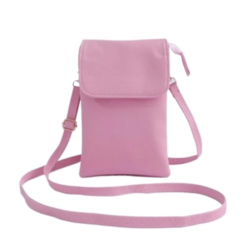 ZRHWSPD Umhängetasche Damen Umhängetasche Handy Geldbörse Taschen Klappe Kleine Schulter Handtasche(Pink) von ZRHWSPD