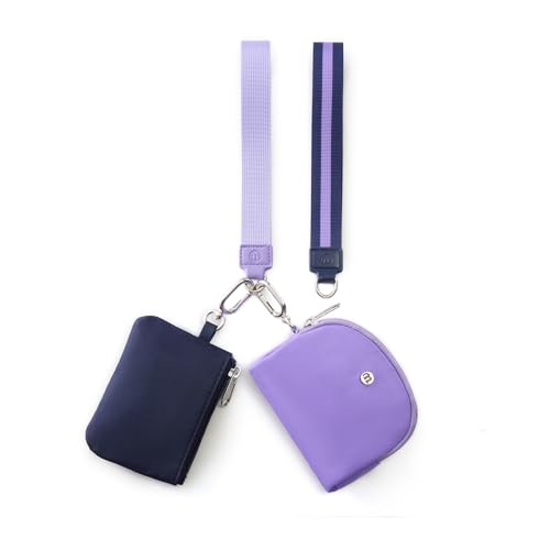 ZRRAJOY Mini-Geldbörse mit umlaufendem Reißverschluss für Damen – Doppeltasche, Münzbörse mit 2 Riemen, Schlüsselanhänger und Handgelenk, kleine süße Clutch für Teenager-Mädchen, kompakter Organizer von ZRRAJOY